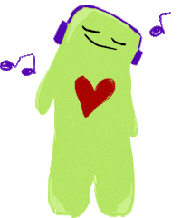 Mars Listening To Music Sticker
