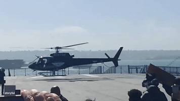 Tom Cruise Rides Helicopter to Premiere
