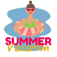 happy summer holiday Sticker by Dita W. Yolashasanti