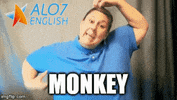 monkey total physical response GIF by ALO7.com