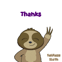 Thanks Sloth Sticker by VeeFriends