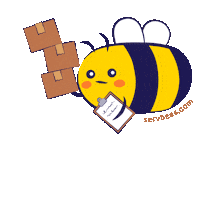 Bee Working Sticker by servbees™
