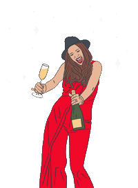 Champagne Celebrate Sticker by Cait Scudder