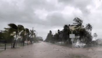 Intense Wind and Rain Flood Streets in Key West as Hurricane Ian Approaches