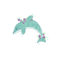 lattedot illustration dolphin lattedot Sticker