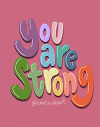 Lettering You Are Strong GIF by Emilia Desert