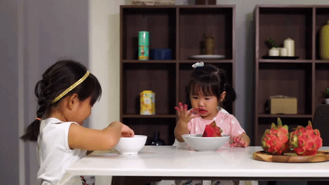 kids eat GIF