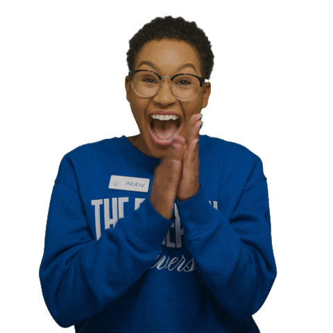 BLUEPRINTUNIVERSITY girl yes excited celebrate Sticker