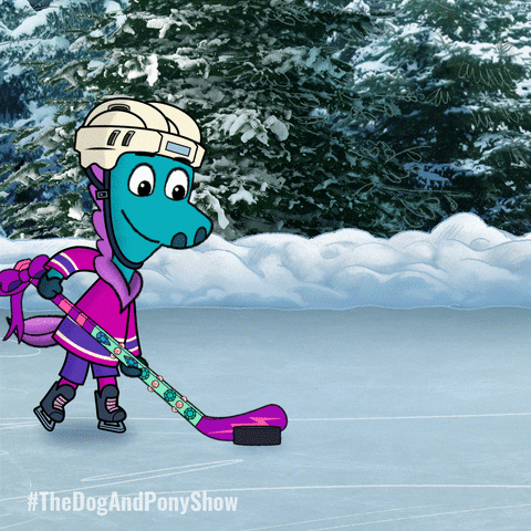 TreehouseDirect dog christmas snow hockey GIF