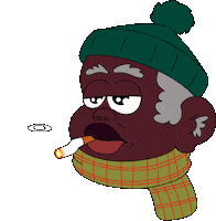 Old Man Smoking Sticker by Bryson Williams