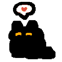 Black Cat Love Sticker