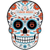 Skull Smile Sticker by David Ross Orthodontics