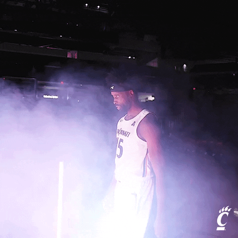 Mens Basketball Reaction GIF by Cincinnati Bearcats
