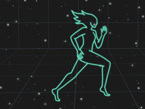 Outer Space Running GIF by Dyanapyehchek