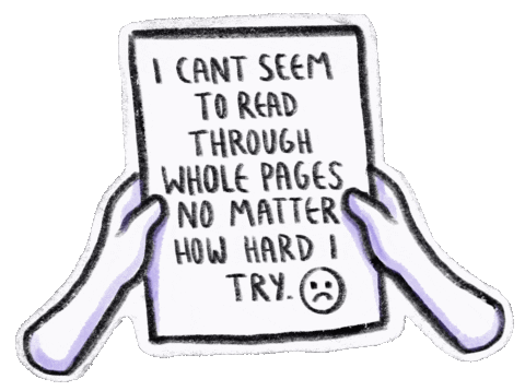 adhd_bri reading adhd adhdbri reading struggle Sticker