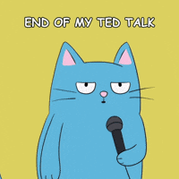 Blue Cat Mic Drop GIF