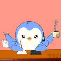 Getting Things Done Coffee GIF by Pudgy Penguins