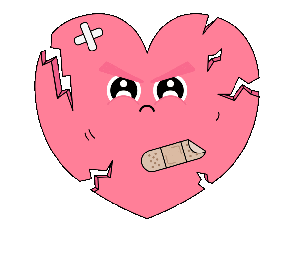Sad Heart Sticker by James Huson