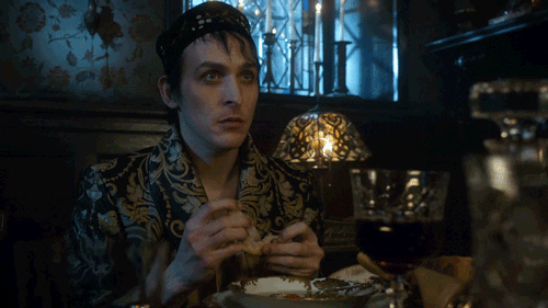 oswald cobblepot eating GIF by Gotham
