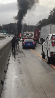 Smoke Billows From Site of Multi-Vehicle Crash on Georgia Interstate