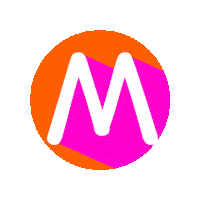 Pink Orange Sticker