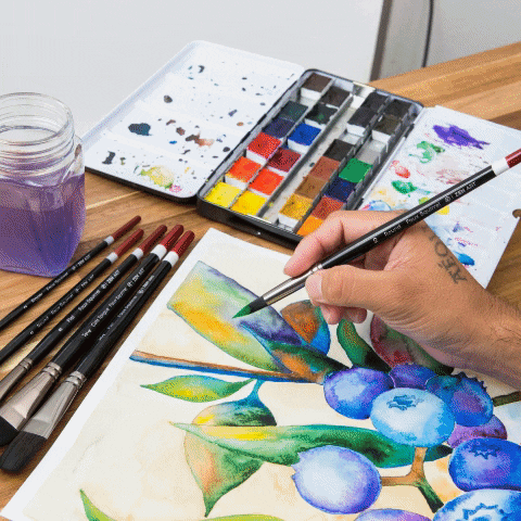 ZenARTSupplies giphygifmaker artist watercolor brushes GIF