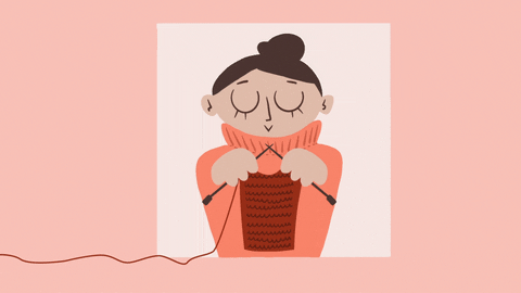 oioliv giphyupload pink homemade knitting GIF