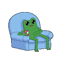 Chilling Couch Potato Sticker by fwogs