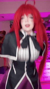 Anxiepinklime rias rias gremory highschooldxd rias cosplay GIF