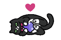 Black Cat Love Sticker