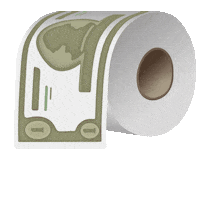 Toilet Paper Money Sticker by Tina Touli