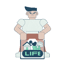 dj_dajeong character 캐릭터 힘들다 삶 Sticker