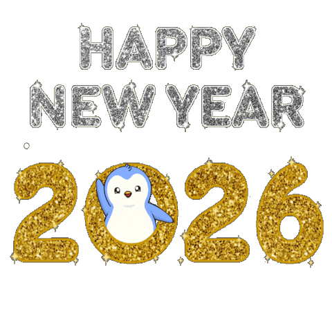 Happy New Year Penguin Sticker by Pudgy Penguins