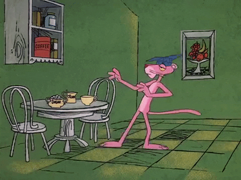Squidmo giphygifmaker coffee pink panther GIF