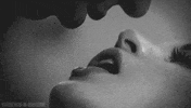 black and white kiss GIF