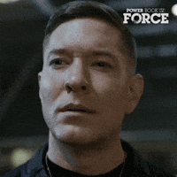 Sponsored gif. Tommy Egan from the Starz television show “Power Book IV: Force” slowly smiles.
