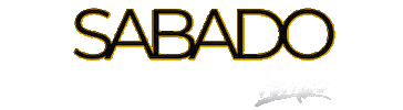 Sticker gif. Black text with yellow pulsing drop shadow reads, in Spanish, 'Sabado.' Below, light gray logo for Pombo Comunicaciones.