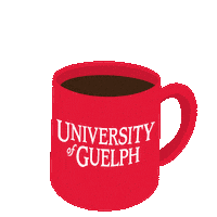Coffee Mug Sticker by @UniversityOfGuelph