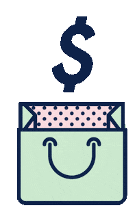 shopping spree money Sticker