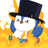 On Fire Burn Sticker by Pudgy Penguins
