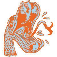 Orange Weed Sticker by Alcove Studio