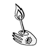 miriahhernden fire hand eye tattoo Sticker