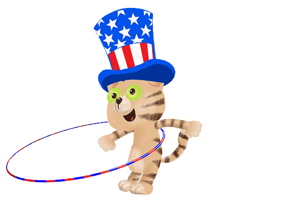 Independence Day Cat Sticker by Bill Greenhead