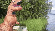 dinosaur boat rad front flip GIF