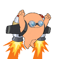 Flying Lets Go Sticker by Memeland by 9GAG