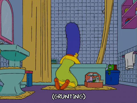 marge simpson cleaning GIF