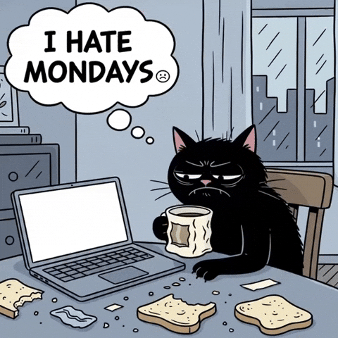 I Hate Mondays Cat GIF by GT8Studios