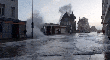 Huge Waves Crashing Over French Seawall Stun Locals
