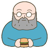 Old Man Eating Sticker by Bird Town