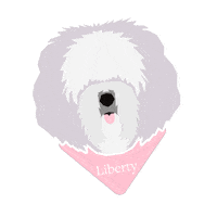 Old English Sheepdog Liberty Sticker